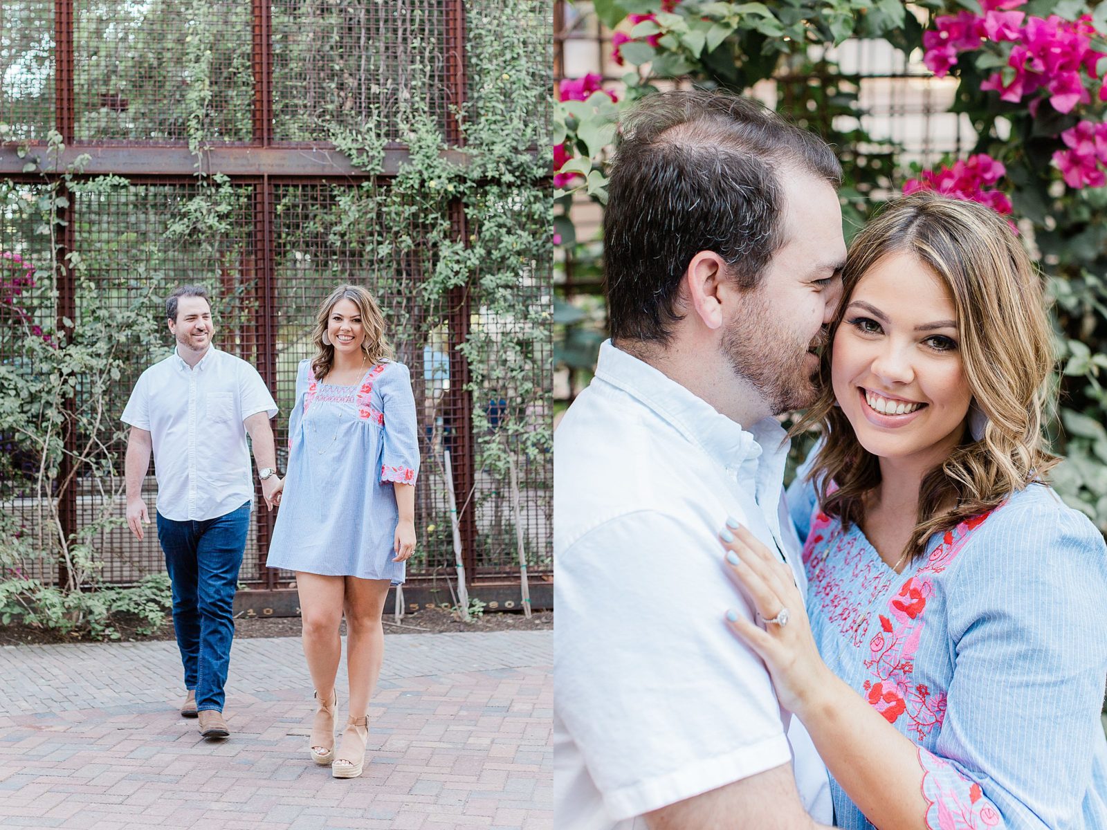 Romantic Engagement Session at The Pearl Flower Wall , San Antonio, Anna Kay Photography 