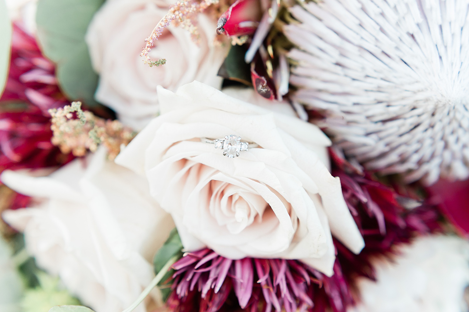 Cultivated Rose Bouquet and Engagement Ring