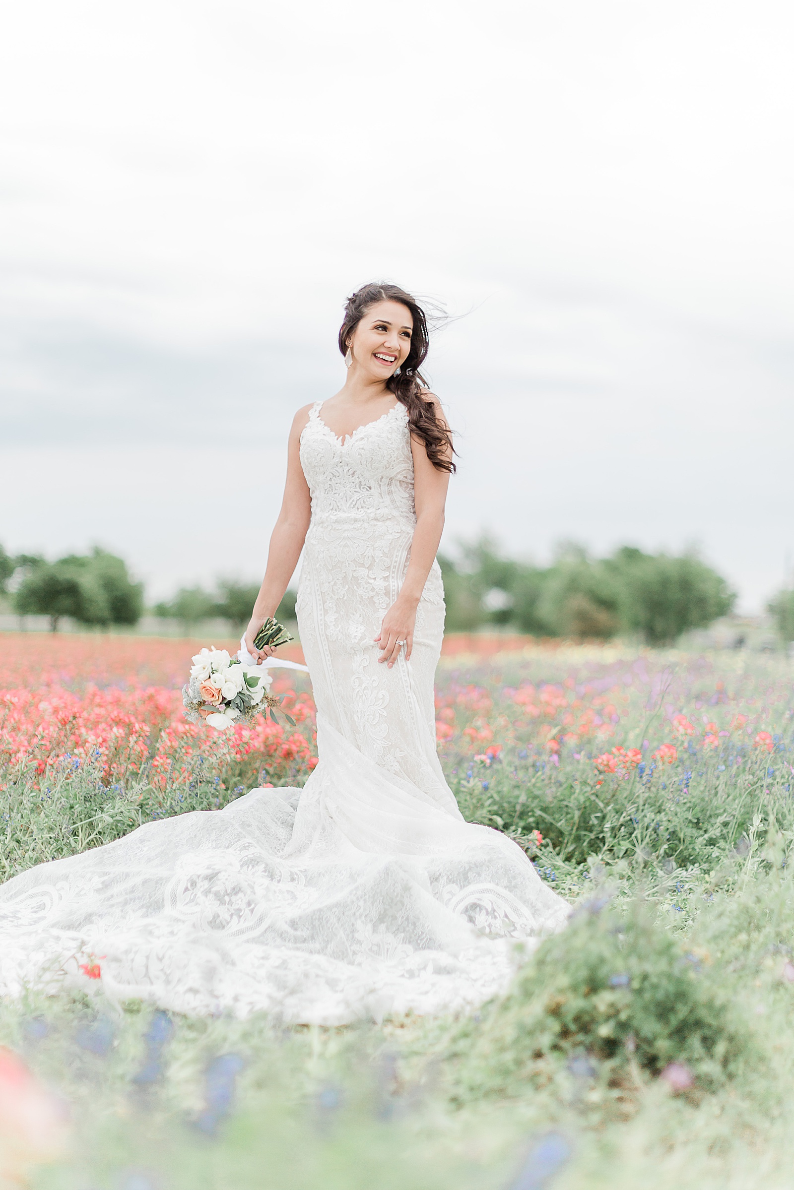 Romantic Flower Bridal Session with Lace Gown by Anna Kay Photography, Destination Wedding Photographer