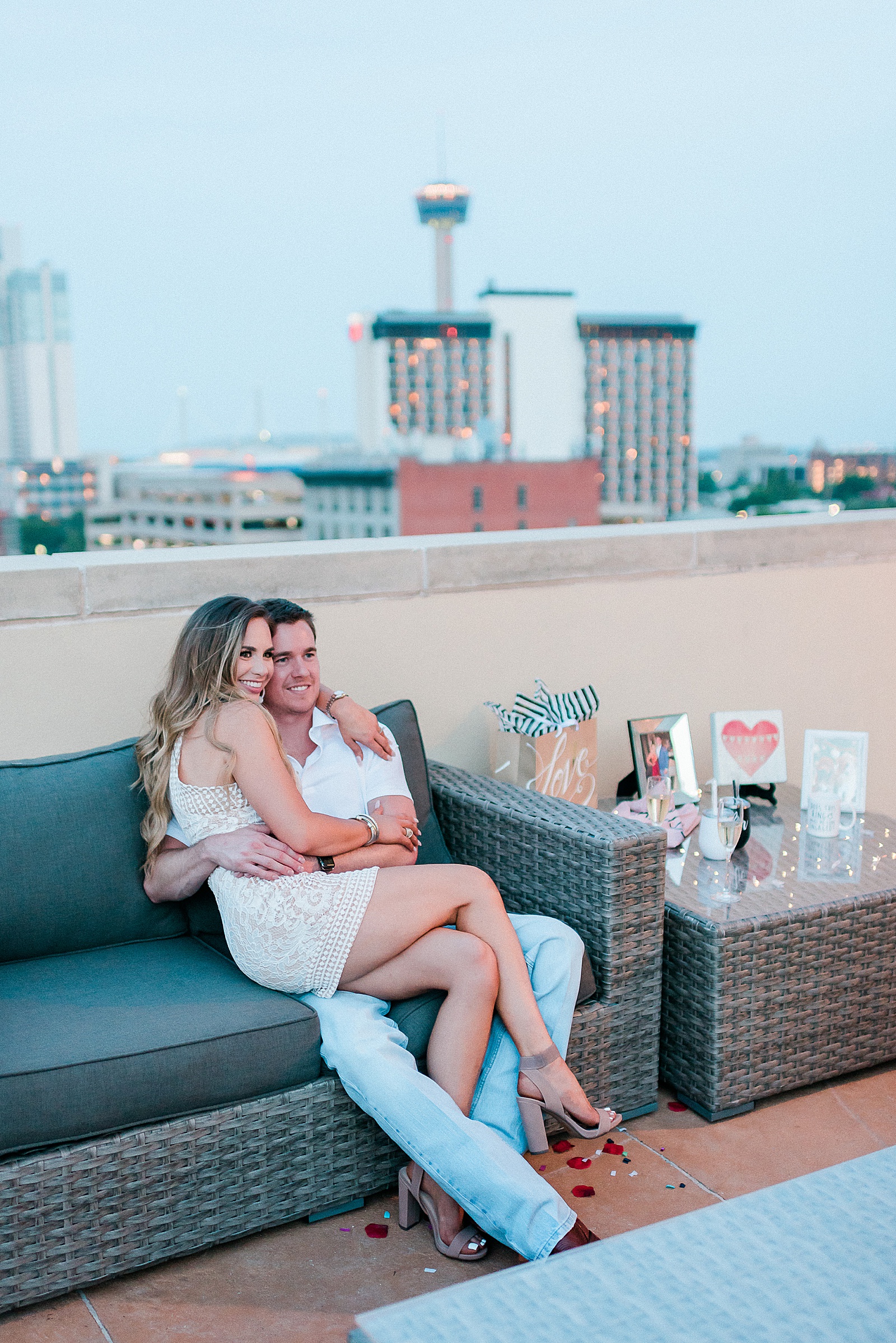 Newly Engaged Couple at Epic Rooftop Proposal