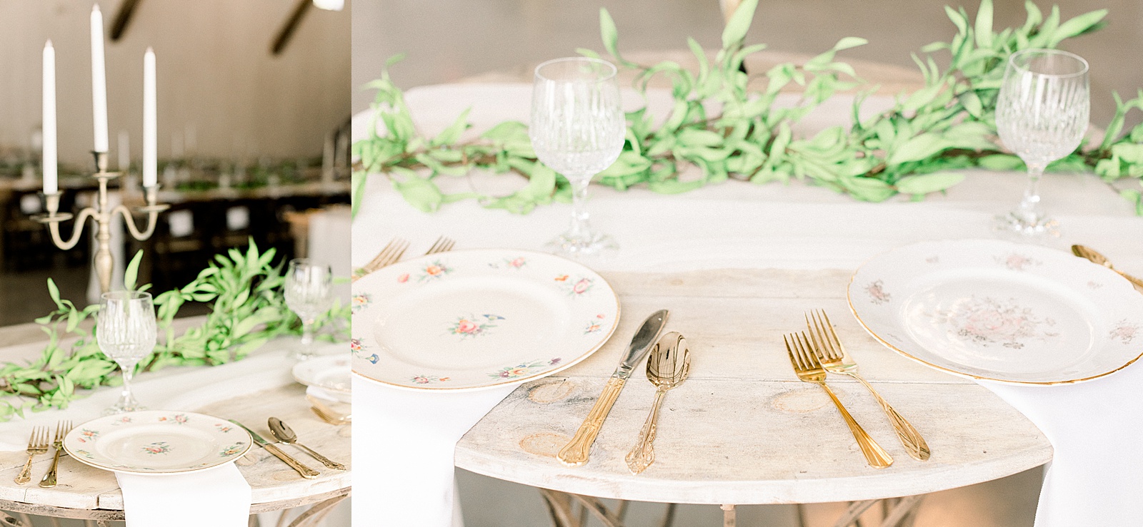 Chic Table Settings, Ivory and Green, Blissful Hill, Austin Wedding Photographer