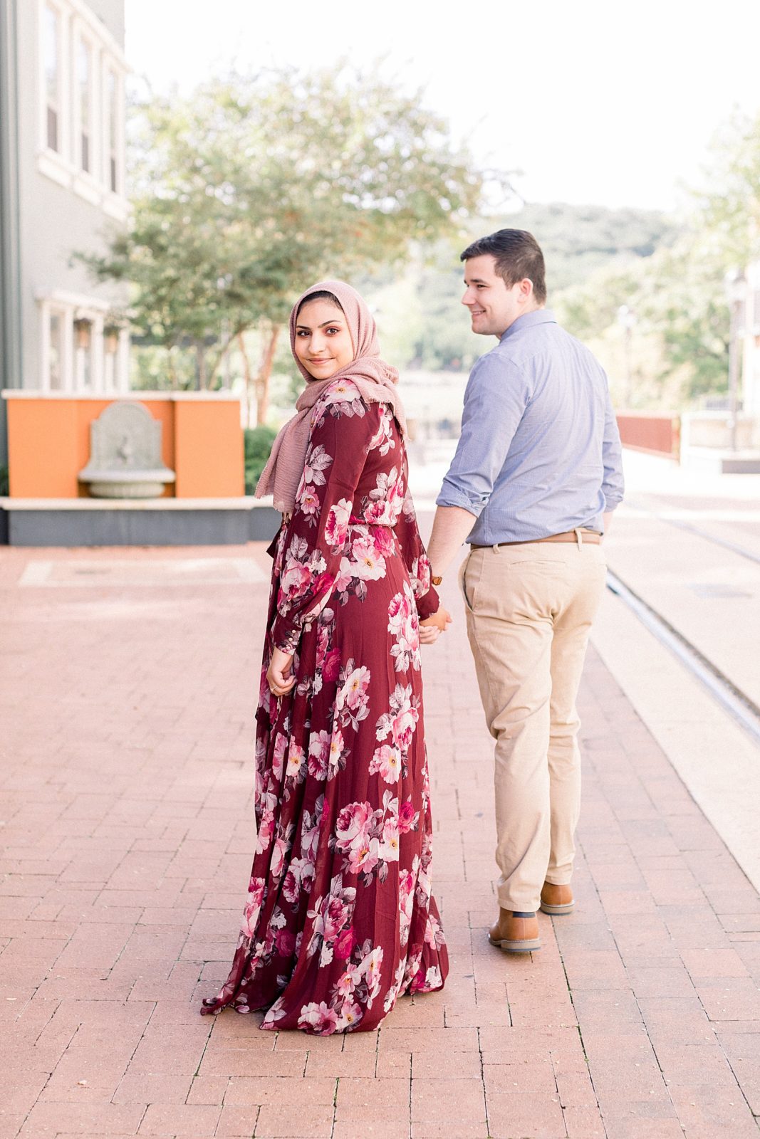 Multicultural couple at engagement session