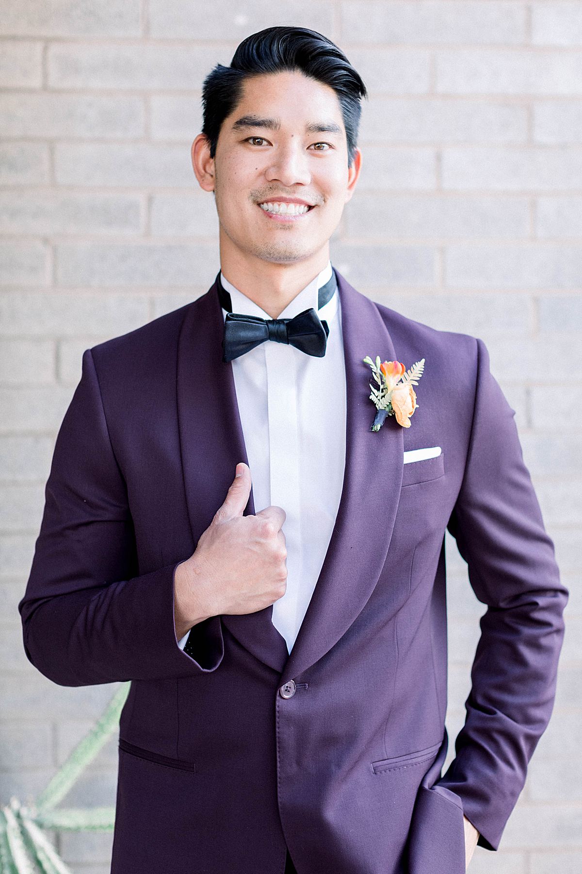 Dark Purple Wedding Suit for Groom