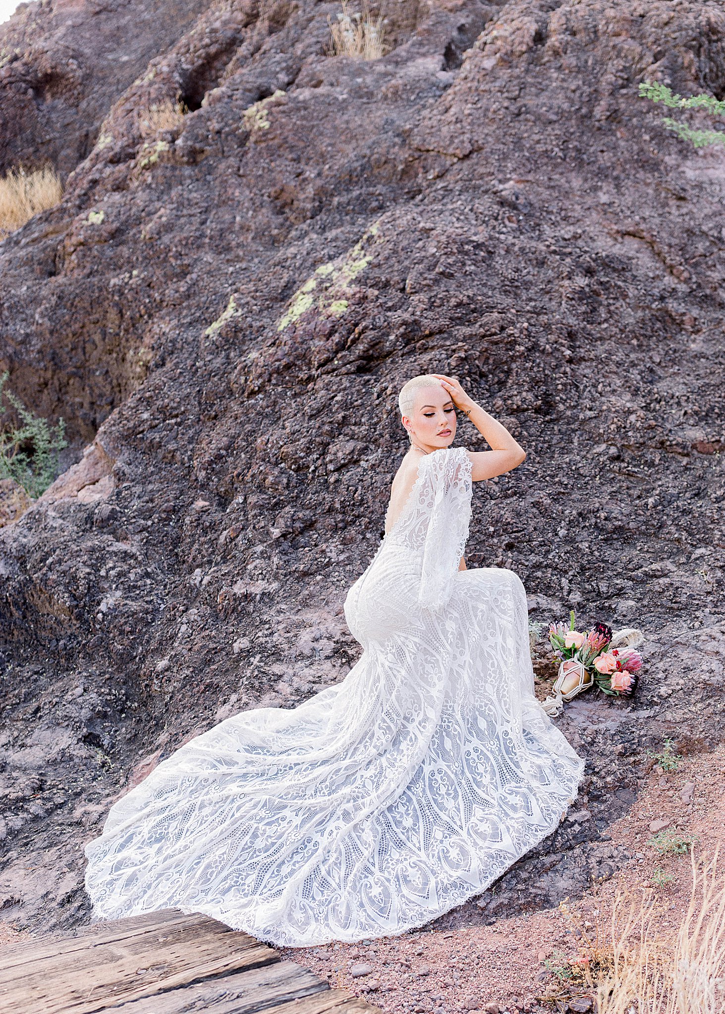 Desert Bridal Session, Phoenix at The Buttes