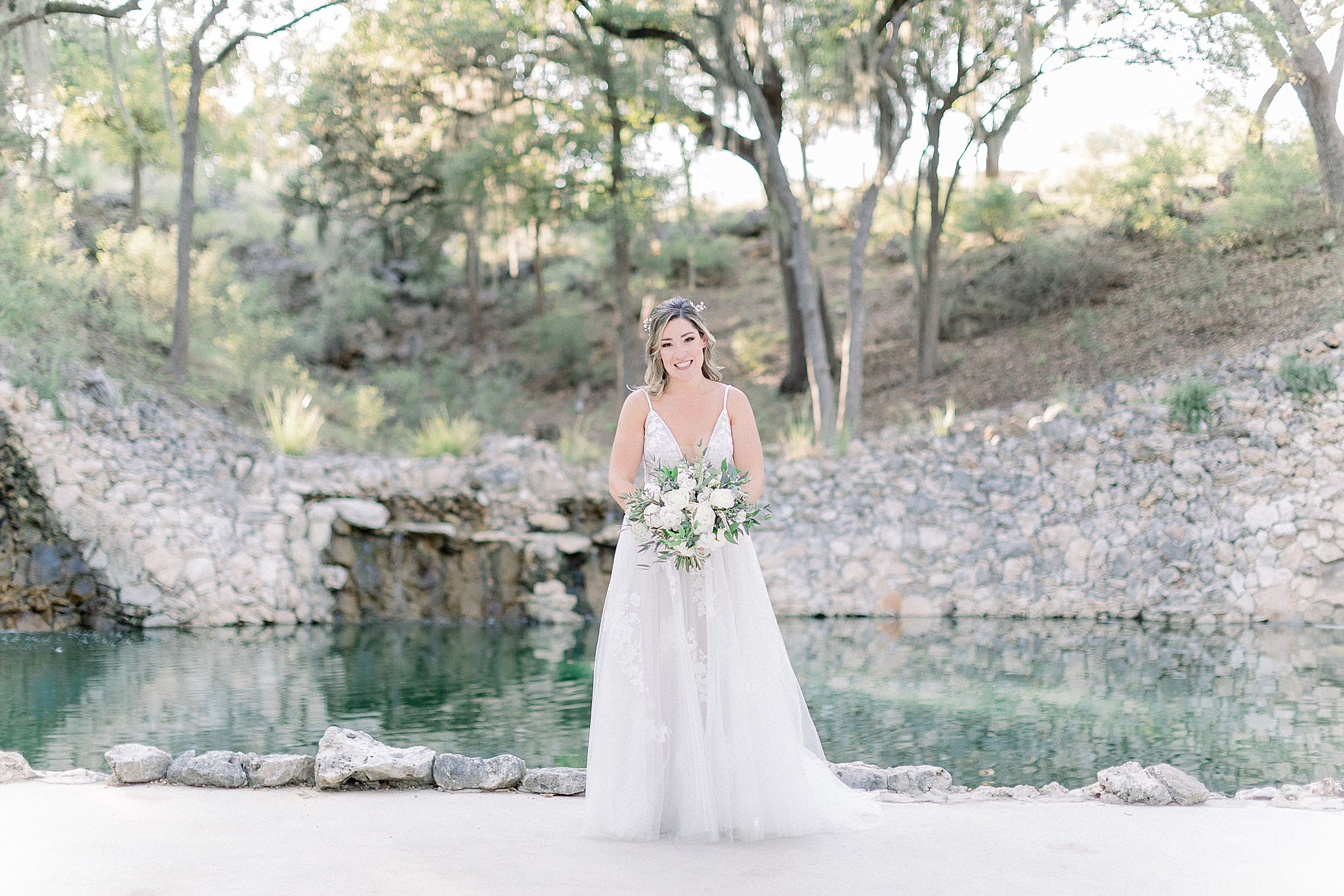 Classic Bridal Portraits at Hayes Hollow, Hidden Falls, Spring Branch, Texas | Anna Kay Photography | Hill Country Wedding Photographer
