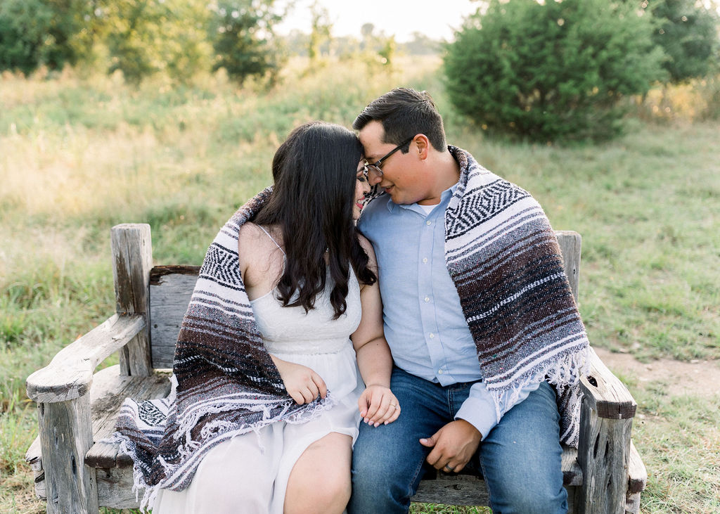 Cozy Fall Engagement Photos with a Cute Blanket, Texas Wedding Photographer, Anna Kay Photography