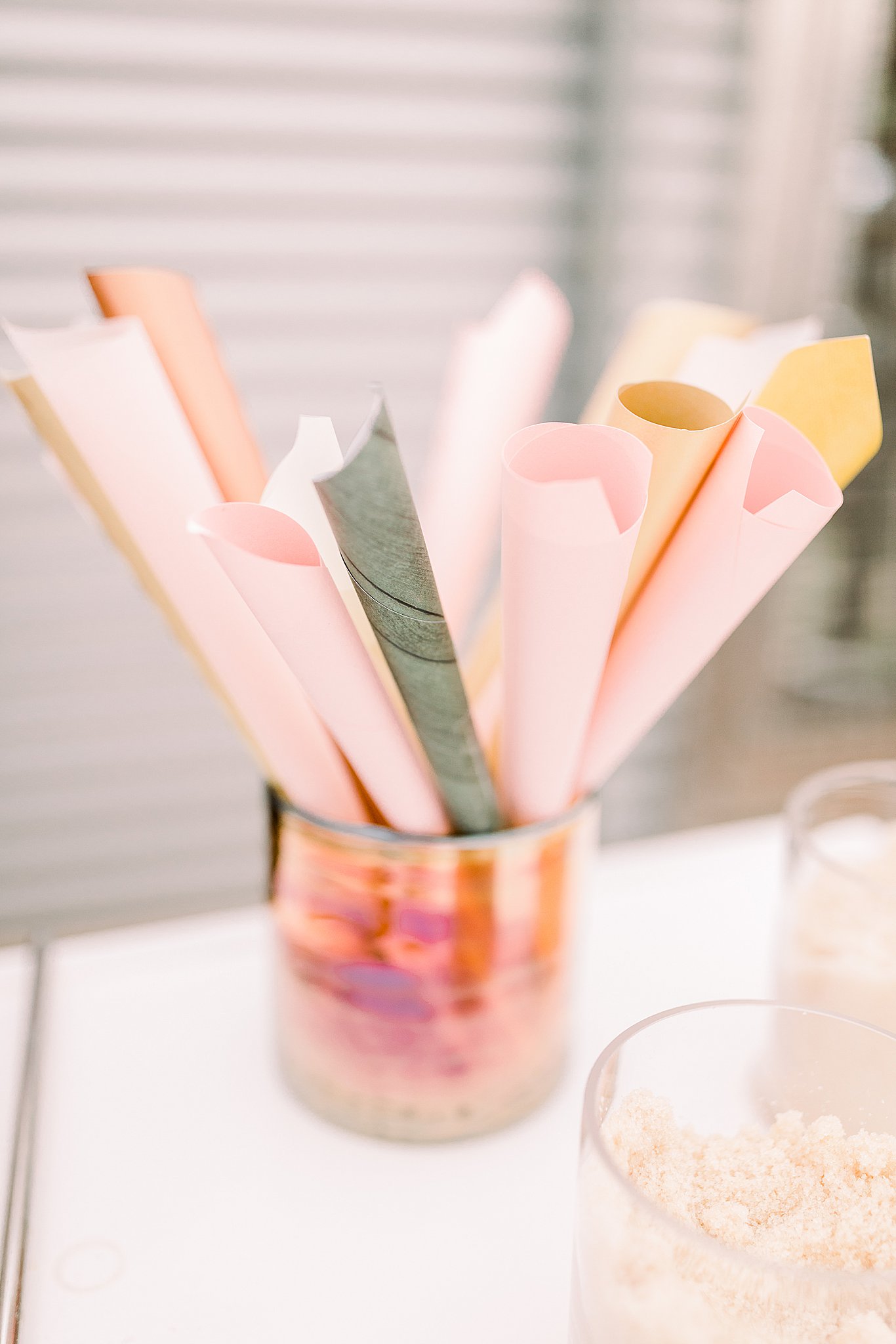 pastel wedding straws, sticks
