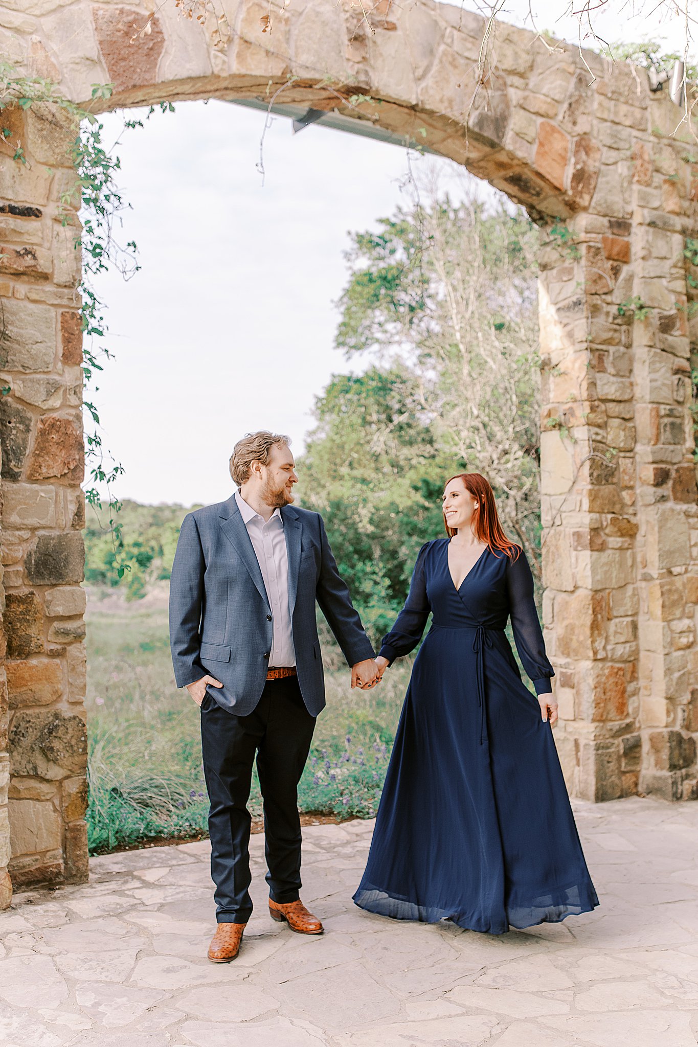 Baltic Born Navy Blue Dress for Engagement Photos, Austin, Texas