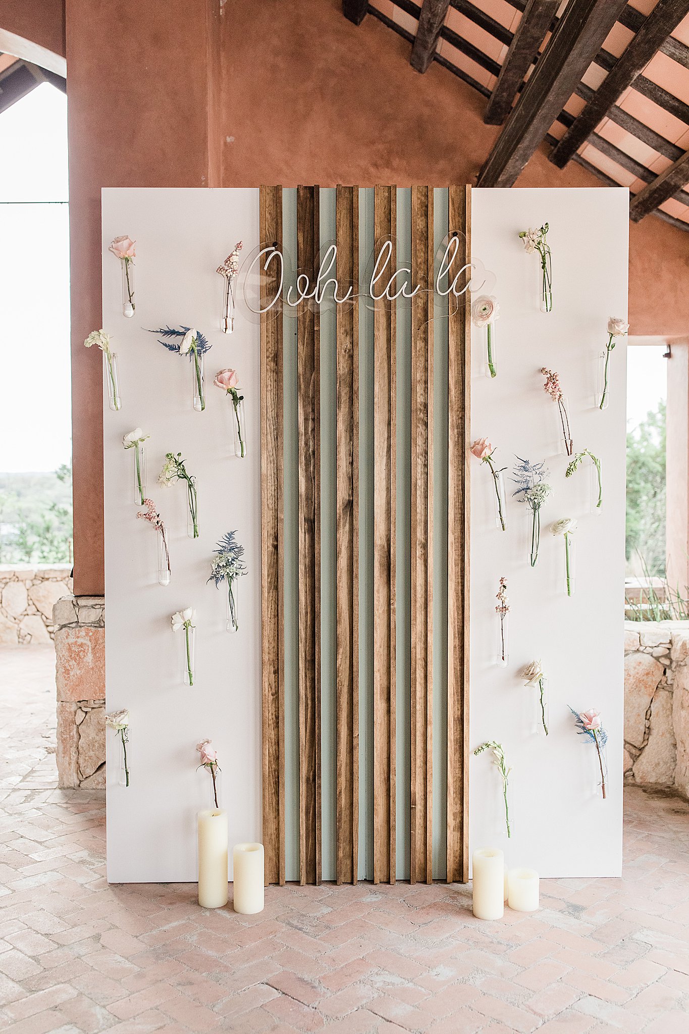 Ooh La La Flower vases and wood creative photo drop background at Camp Lucy by Anna Kay Photography
