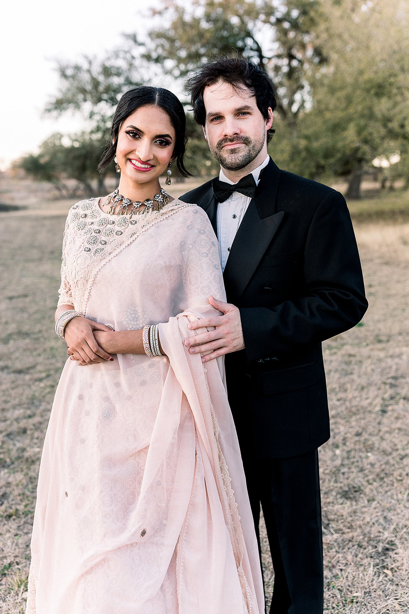 Bride and Groom at Indian Wedding in Texas Hill Country at Ma Maison Wedding Venue