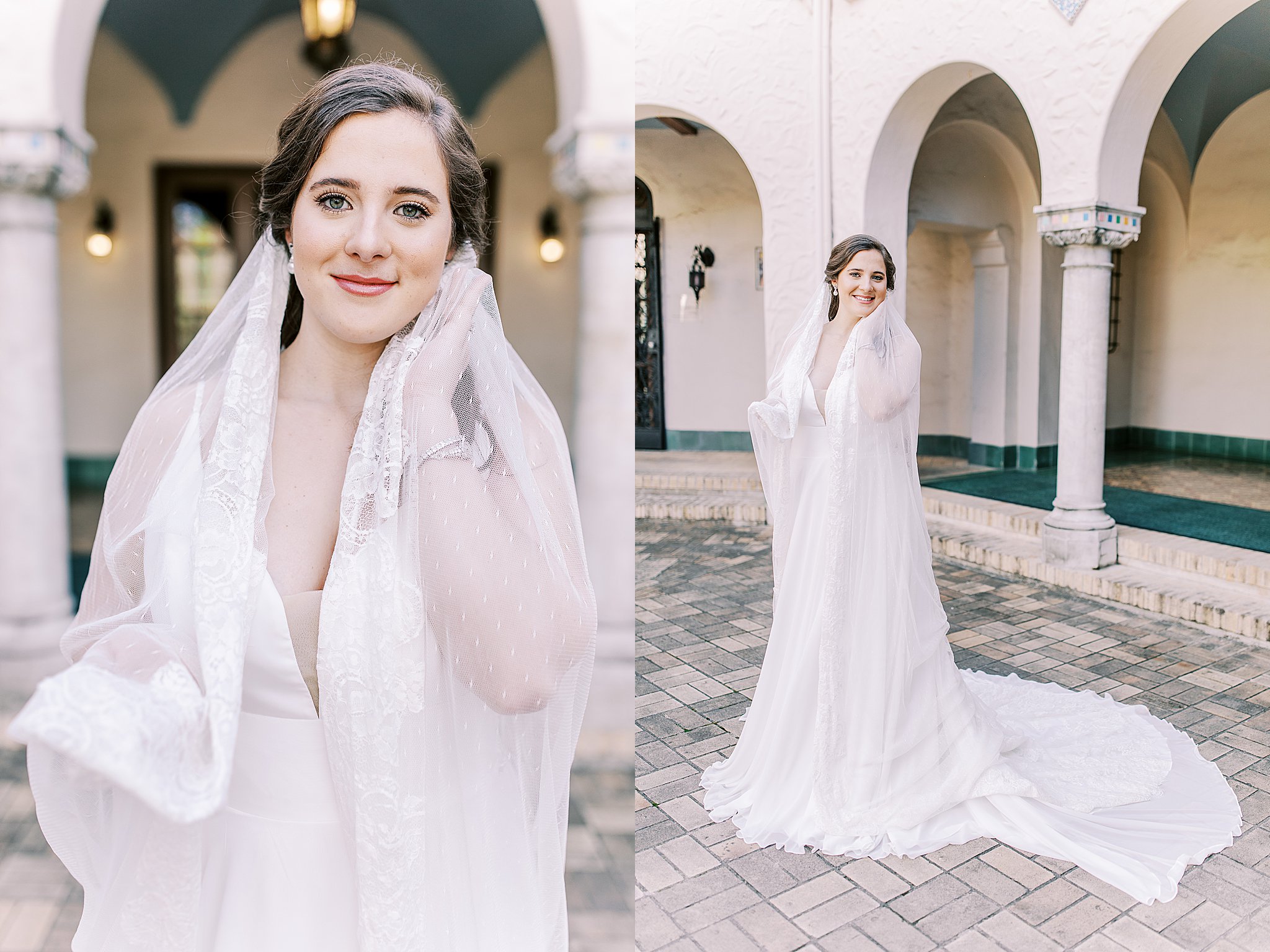 Bride with Cathedral Veil at McNay Art Museum