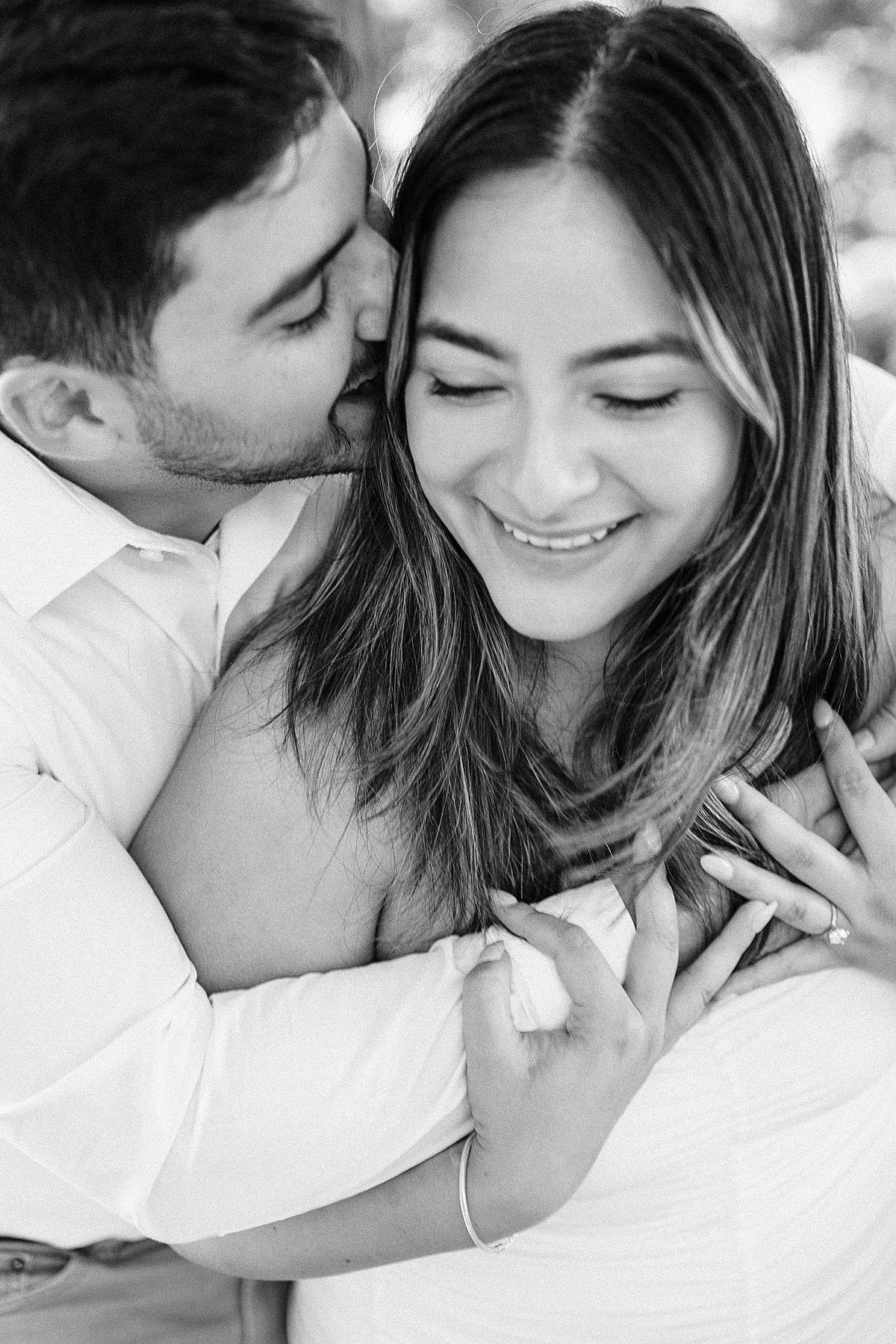 Black and White Engagement Photo on Film by Anna Wright