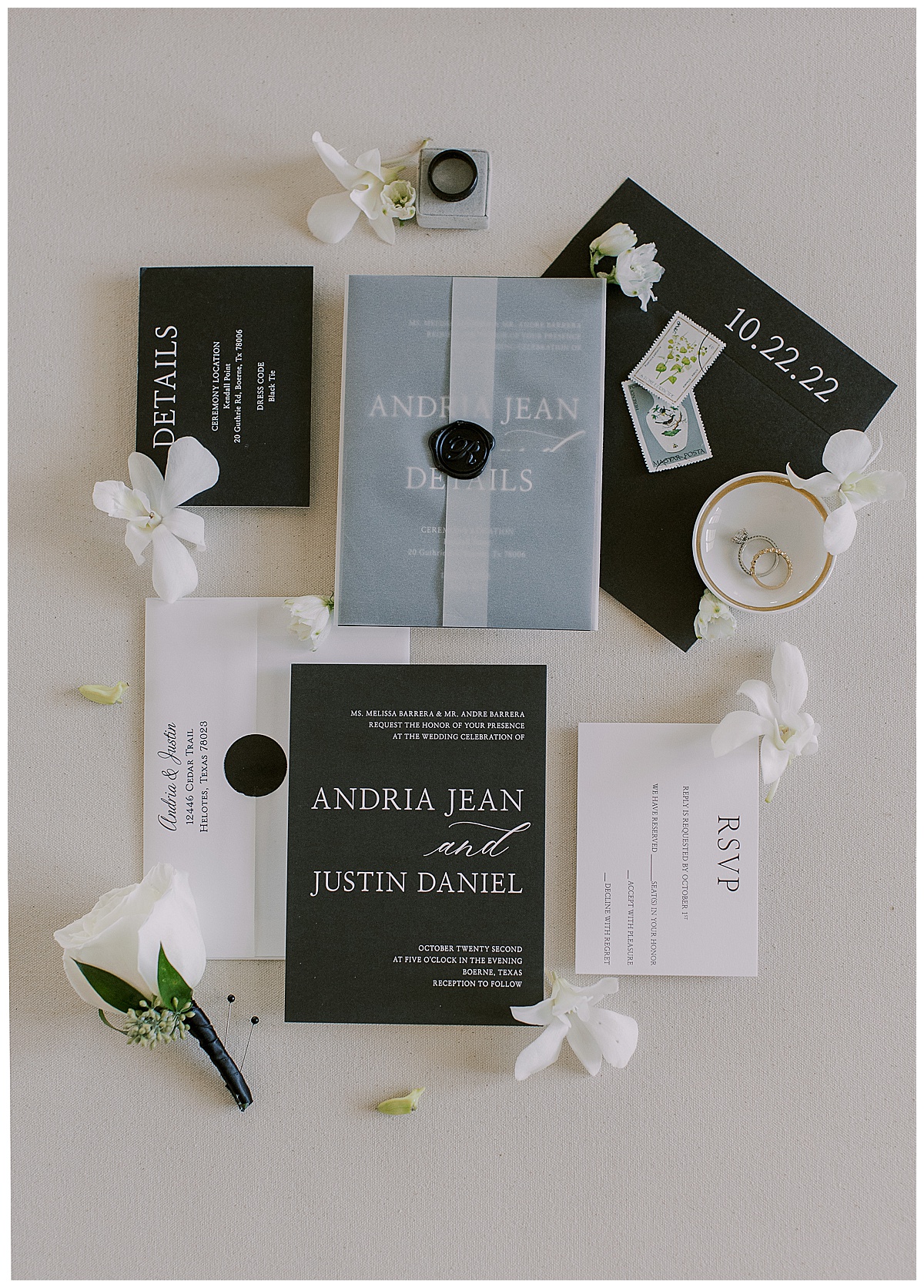 Black and White Formal Wedding Invitations